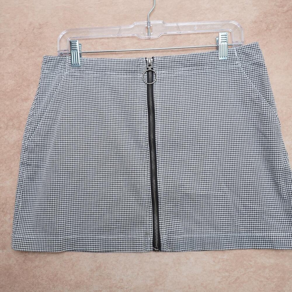 Volcom Houndstooth Zip Mini Skirt M Y2K